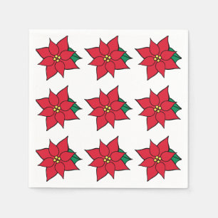 Servilleta De Papel Napkins Red Poinsettias