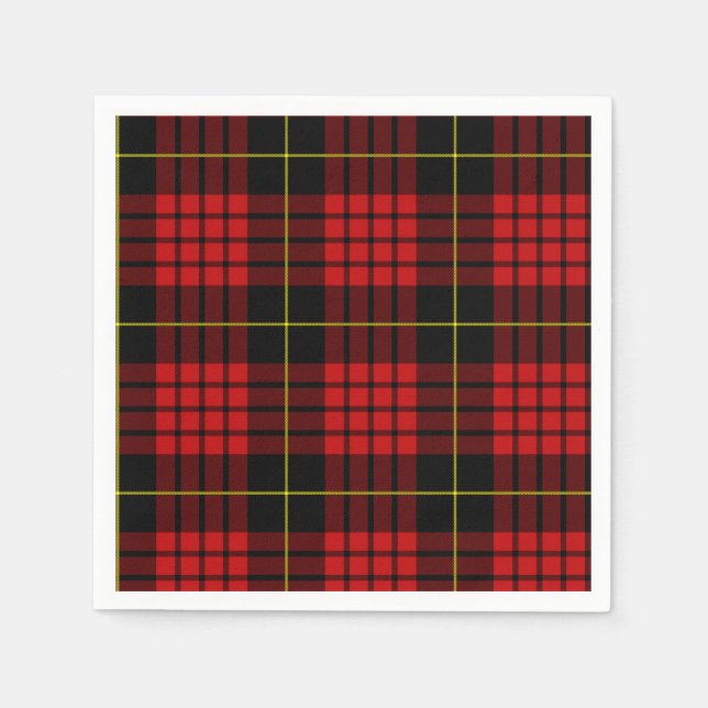 Servilleta De Papel Napkins Red Tartan (Anverso)