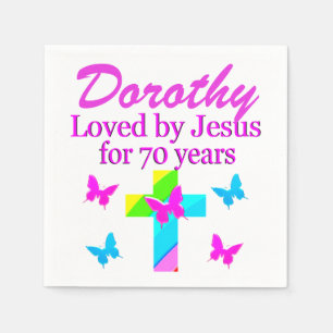 SERVILLETA DE PAPEL NAPKINS RELIGIOSOS PERSONALIZADOS 70 CUMPLEAÑOS
