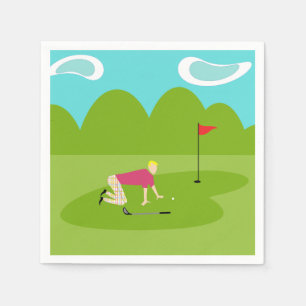 Servilleta De Papel Napkins Retro Golfer Paper