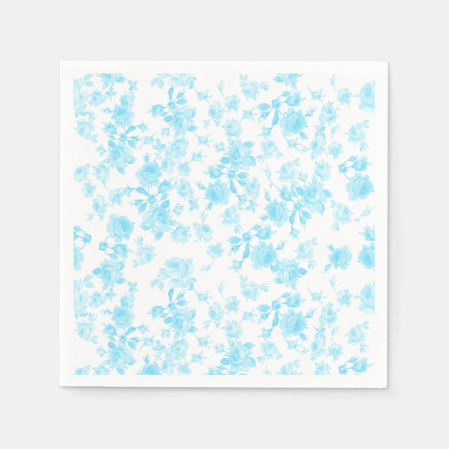 Servilleta De Papel Napkins Saint Colette June Rosas capri blue (Anverso)