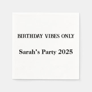 Servilleta De Papel Napkins sólo con Personalizados Vibes de Cumpleaño
