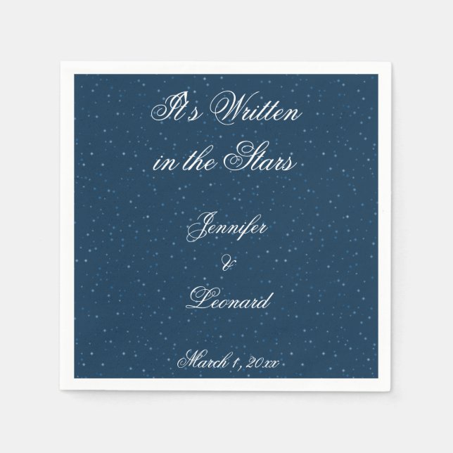 Servilleta De Papel Napkins Starry Night Boda (Anverso)