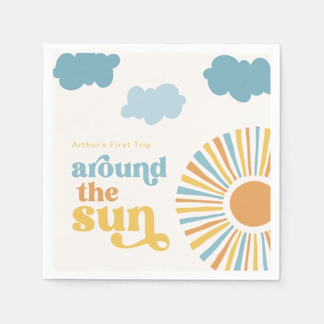 Servilleta De Papel Napkins Sun Birthday Party (Anverso)