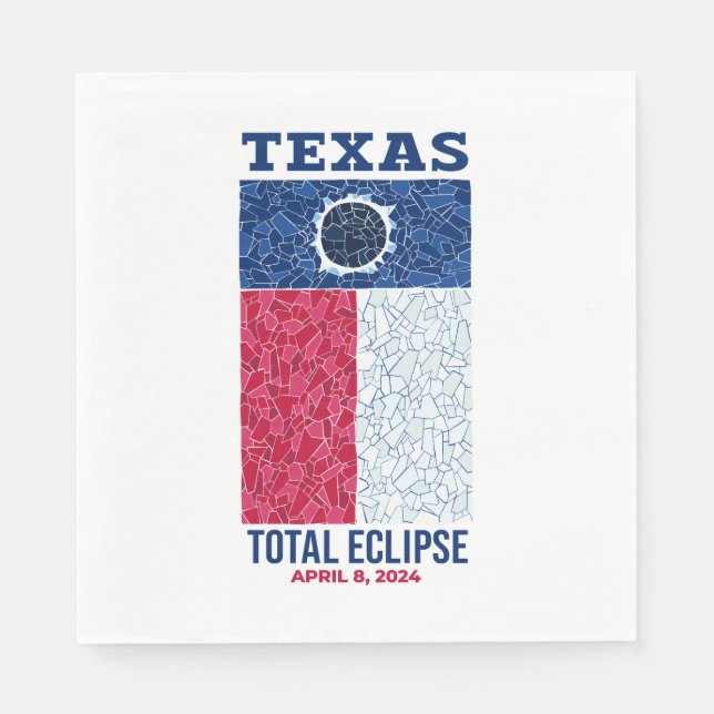 Servilleta De Papel Napkins Total Eclipse de Texas (Anverso)