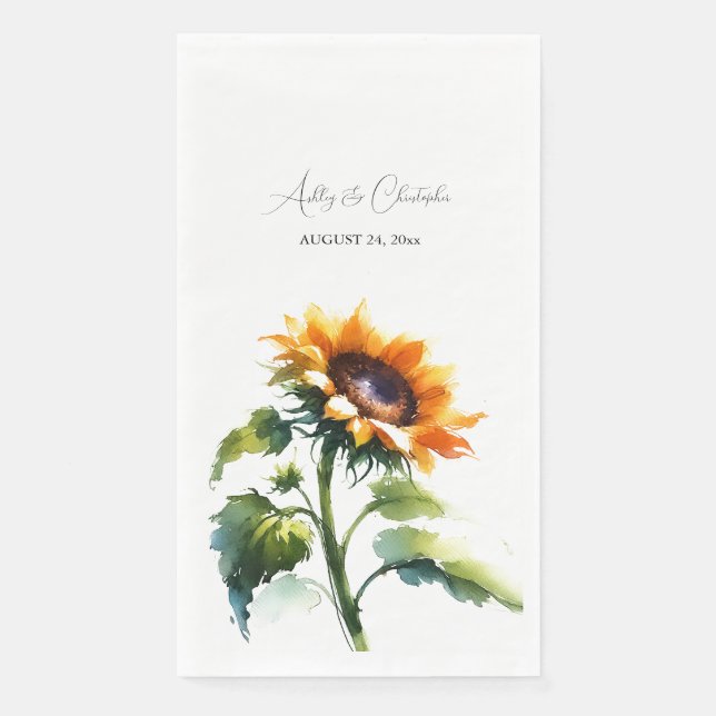 Servilleta De Papel Napkins, un Boda de girasol ruso (Anverso)