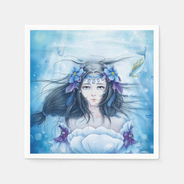 Servilleta De Papel Napkins Underwater Princess (Anverso)