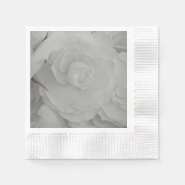 Servilleta De Papel Napkins White Begonia Paper (Anverso)