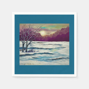 Servilleta De Papel Napkins Winter Sunset