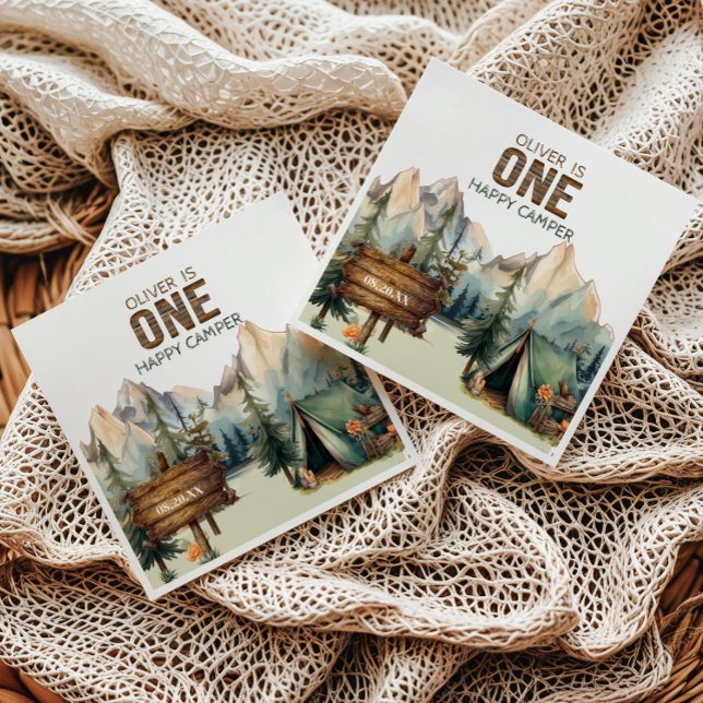 Servilleta De Papel Napkins Woodland Adventure Camper Birday (Subido por el creador)