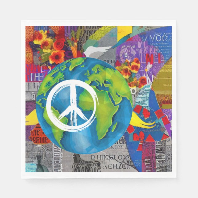 Servilleta De Papel Napkins World Peace Paper (Anverso)