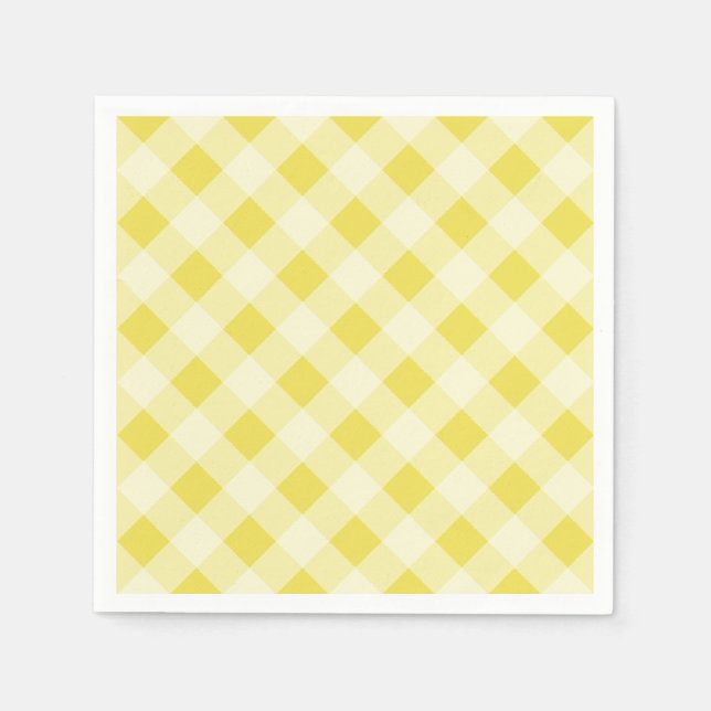 Servilleta De Papel Napkins Yellow Gingham (Anverso)