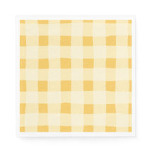 Napkins Yellow Gingham Paper