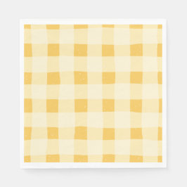 Servilleta De Papel Napkins Yellow Gingham Paper