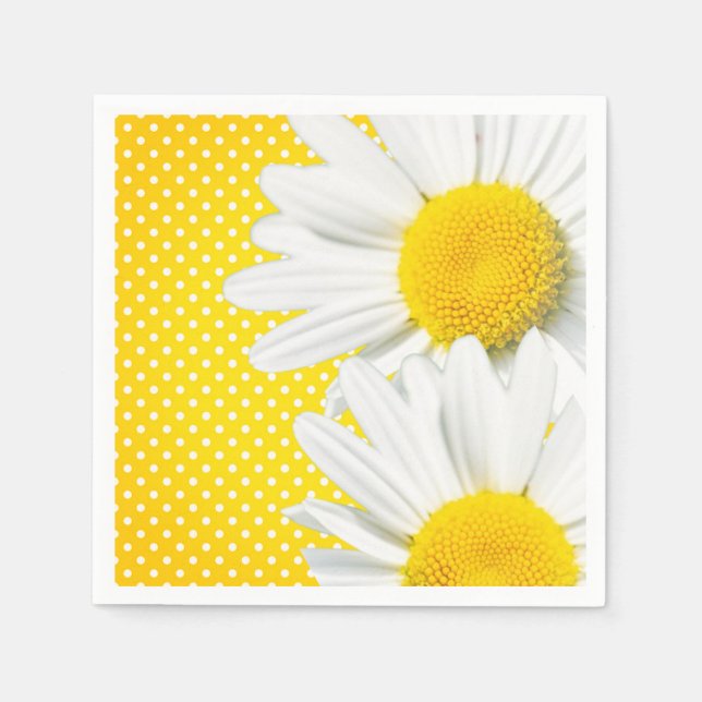 Servilleta De Papel Napkins Yellow Polka Dot (Anverso)