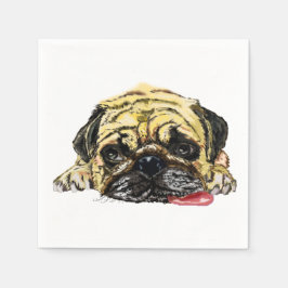 Servilleta De Papel Napkinsky gracioso con Perro Pug - Personalizable