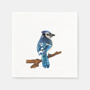 Servilleta De Papel Napolas de pájaro Jay azul