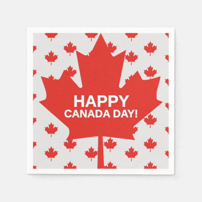 Servilleta De Papel Napolas de papel Happy Canada Day (Anverso)