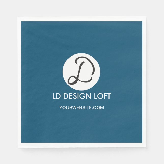 Servilleta De Papel Napoleón de cócteles azul oscuro personalizado con (Anverso)