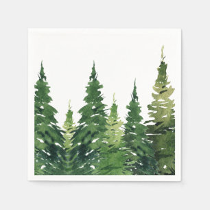 Servilleta De Papel Napoleón de papel - Bosque acuarela