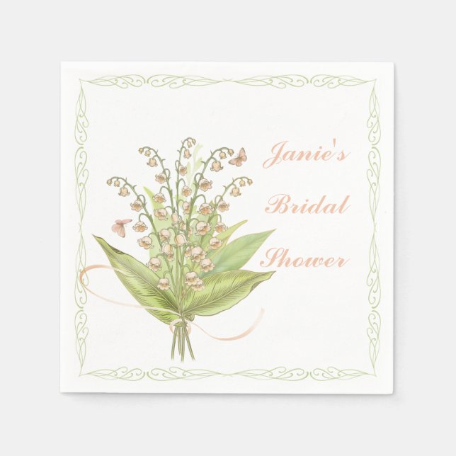 Servilleta De Papel Napoleón de papel Bouquet con flores rosadas enmar (Anverso)