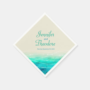 Servilleta De Papel Napoleón de papel color crema azul de agua de mar