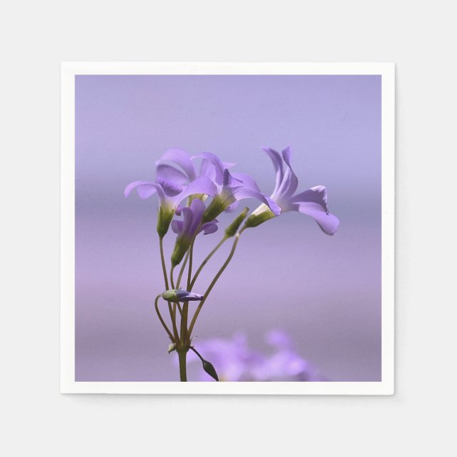 Servilleta De Papel Napoleón de papel con flores moradas (Anverso)