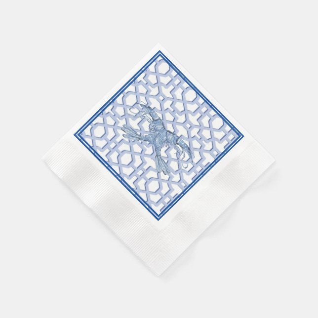 Servilleta De Papel Napoleón de papel de camarón azul (Borde)