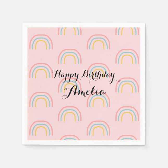 Servilleta De Papel Napoleón de papel de patrón arcoiris personalizado (Anverso)