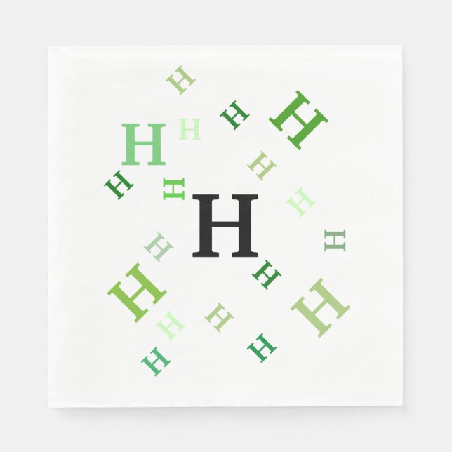 Servilleta De Papel Napoleón de papel - Letras verdes despedazadas (Anverso)