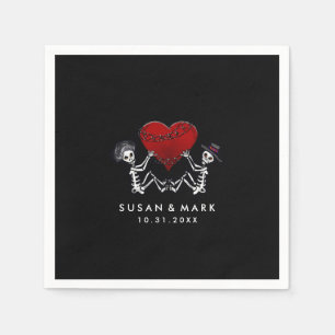 Servilleta De Papel Nápoles bodas - Esqueletos con corazón