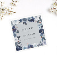 Nápoles con nombre floral azul y naval - Gris azul