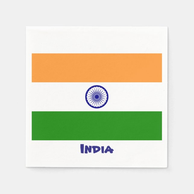 Servilleta De Papel Nápoles de bandera de la India (Anverso)