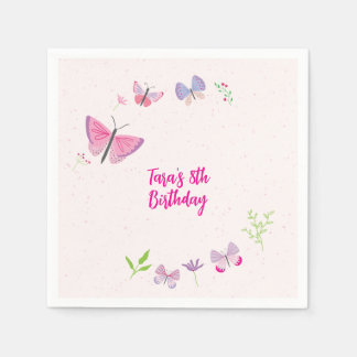 Servilleta De Papel Nápoles de cumpleaños de mariposa de primavera