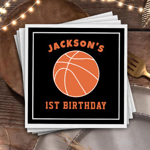 Servilleta De Papel Nápoles de cumpleaños para el baloncesto negro