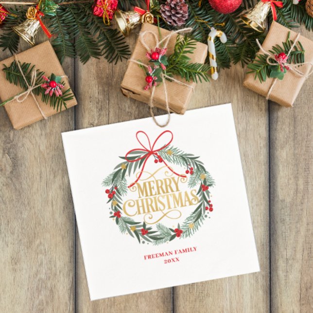 Servilleta De Papel Nápoles de fiesta navideña Feliz Navidad (Christmas Napkin)