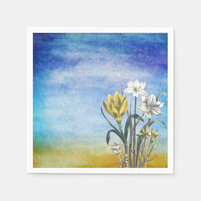 Servilleta De Papel Nápoles de flores acuáticas (Anverso)