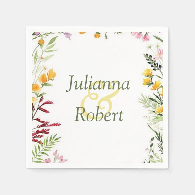 Servilleta De Papel Nápoles de flores de primavera (Anverso)