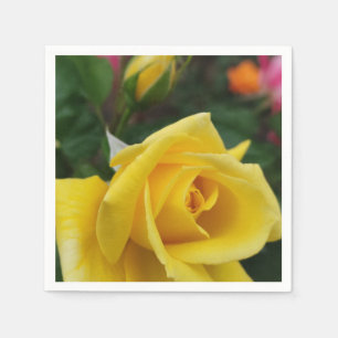 Servilleta De Papel Nápoles de flores de rosa amarillo
