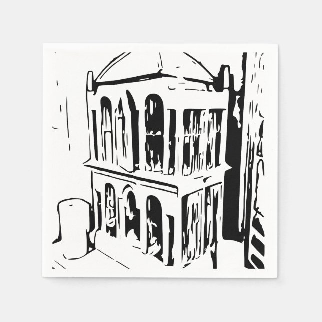 Servilleta De Papel Nápoles de jaula blanca (Anverso)