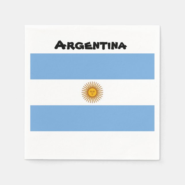 Servilleta De Papel Nápoles de la bandera de Argentina (Anverso)