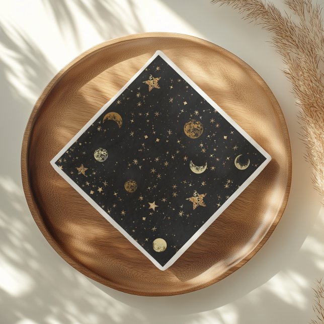 Servilleta De Papel Nápoles de la luna de oro nocturno estrellado (Subido por el creador)