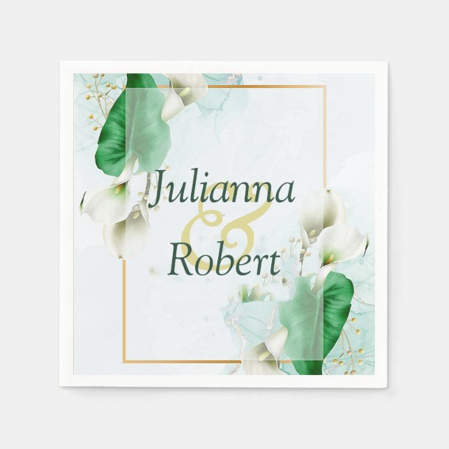 Servilleta De Papel Nápoles de lirios blancos (Anverso)