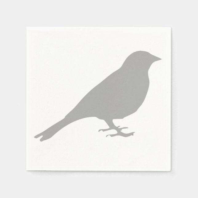Servilleta De Papel Nápoles de pájaro gris (Anverso)