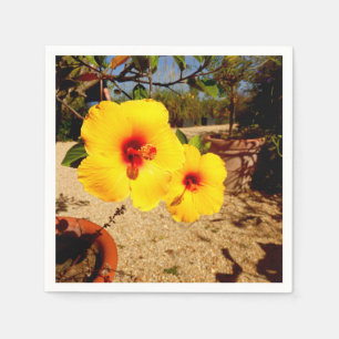 Servilleta De Papel Nápoles de papel amarillo hibiscus