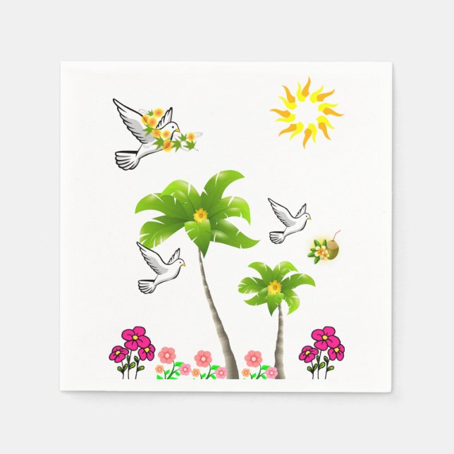 Servilleta De Papel Nápoles de papel de aves (Anverso)