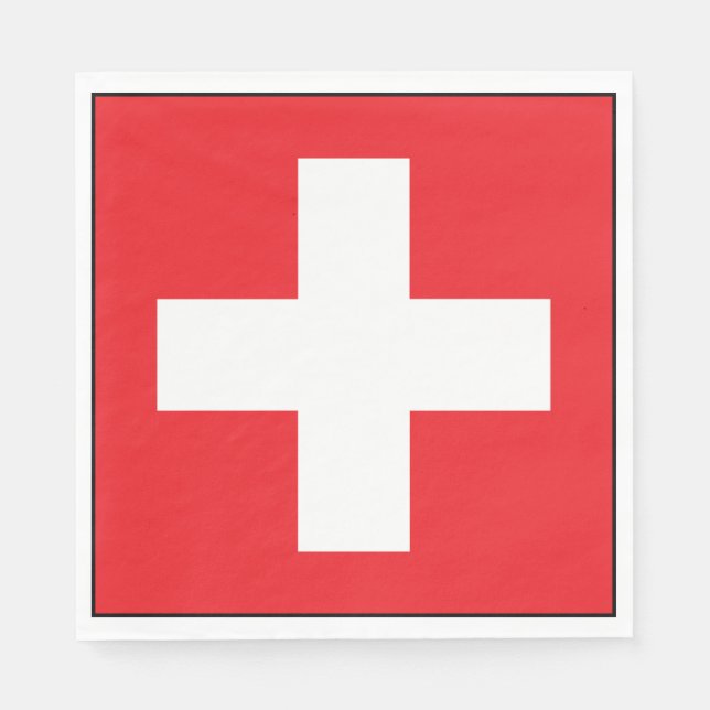 Servilleta De Papel Nápoles de papel de bandera suiza cuadrada (Anverso)