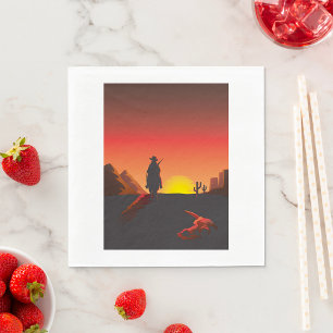 Servilleta De Papel Nápoles de papel de Cowboy Sunset