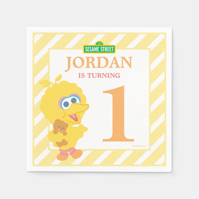 Servilleta De Papel Nápoles de papel de cumpleaños para bebés Big Bird (Anverso)