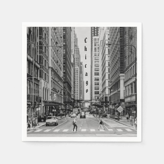 Servilleta De Papel Nápoles de papel de escala de grises de Chicago Ma (Anverso)